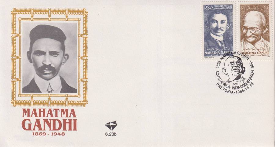 FDC RSA 1995 The 125th Birth Anniversary (1994) of Mahatma Gandhi