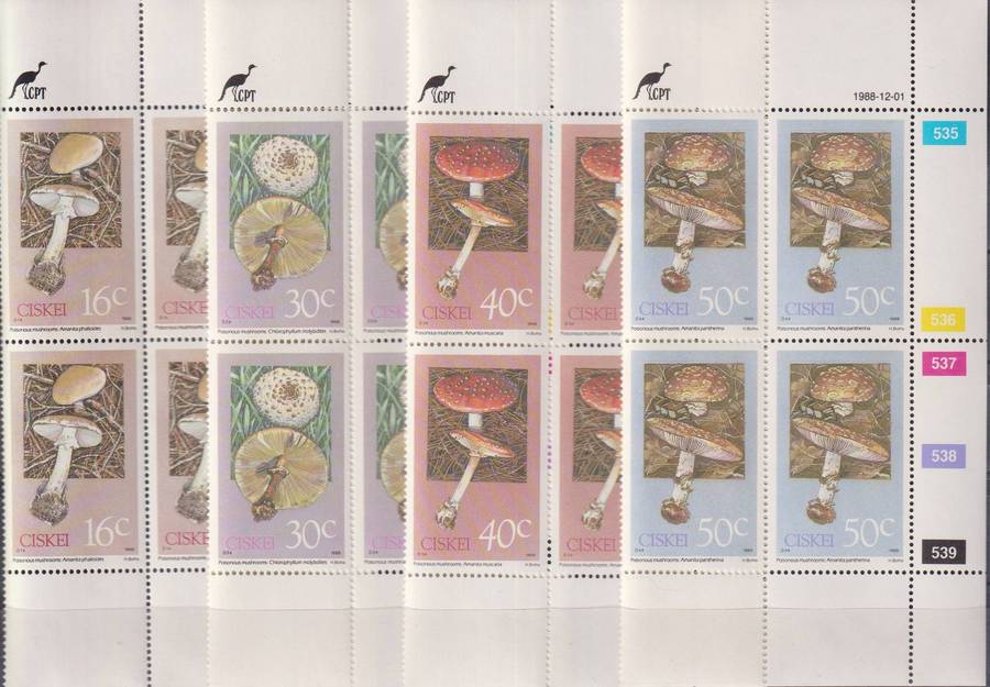 Control Blocks Ciskei 1988 Poisonous Mushrooms