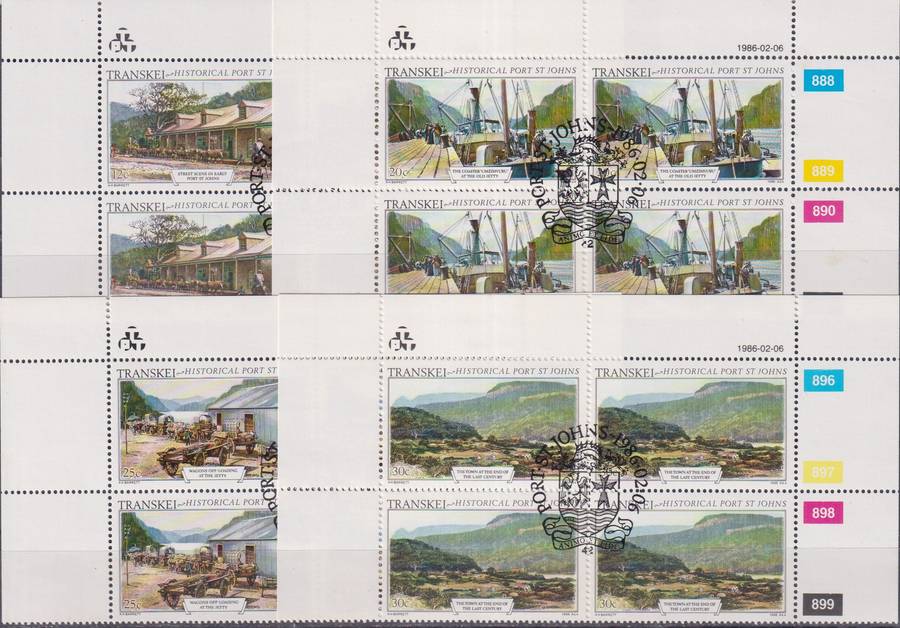 Stamps Control Blocks Transkei 1986 Historic Port St. Johns