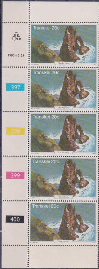 Stamp Control Blocks Transkei 1980 Tourist Attractions - Coastal Landscapes