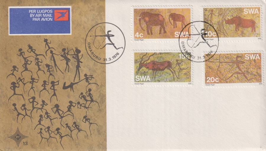 FDC SWA 1976 Rock Paintings of the Bush Men