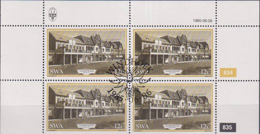 Stamp Control Blocks SWA 1985 Historic Buildings of Windhoek