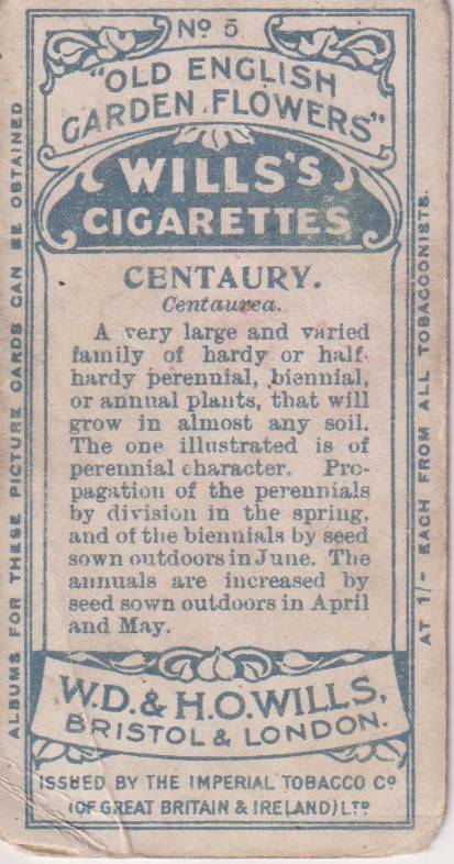 Cigarette Card Old English Garden Flower No. 5