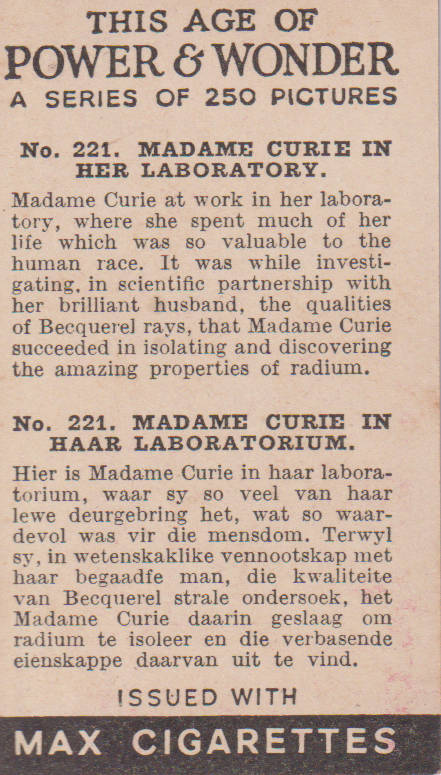 Cigarette Card This Age of Power & Wonder No. 221
