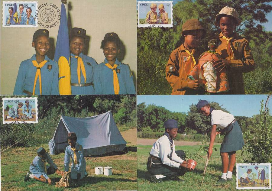 Maxi Cards Set of 4 Ciskei 1985 The 75th Anniversary of Girlguiding