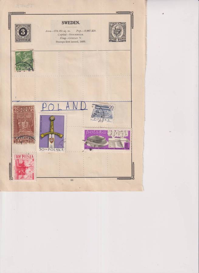 Stamps on paper