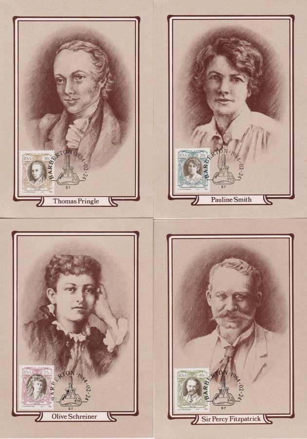 Maxi Cards Set Of 4 RSA 1984 South African English Authors