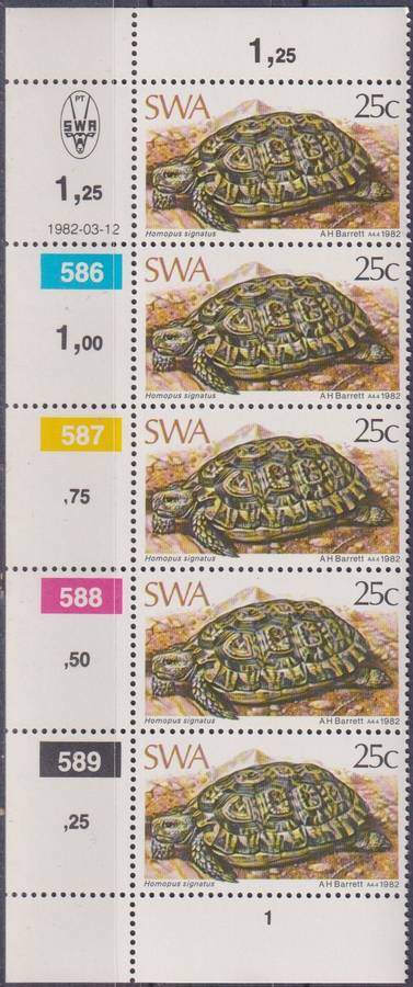 Stamps Control Blocks SWA 1982 Tortoises