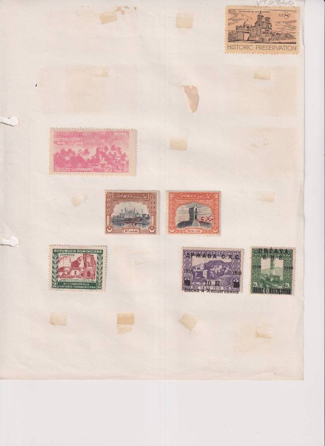 Stamps on paper Mix World