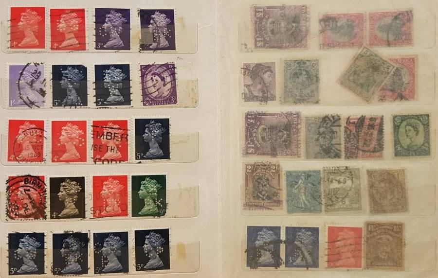 Stamp Album Hard Cover 8 Page 14 Sides  Mix World Perforated stamps (NOT CHECKED)