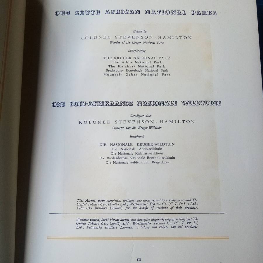 Our South African National Parks" by Colonel Stevenson-Hamilton