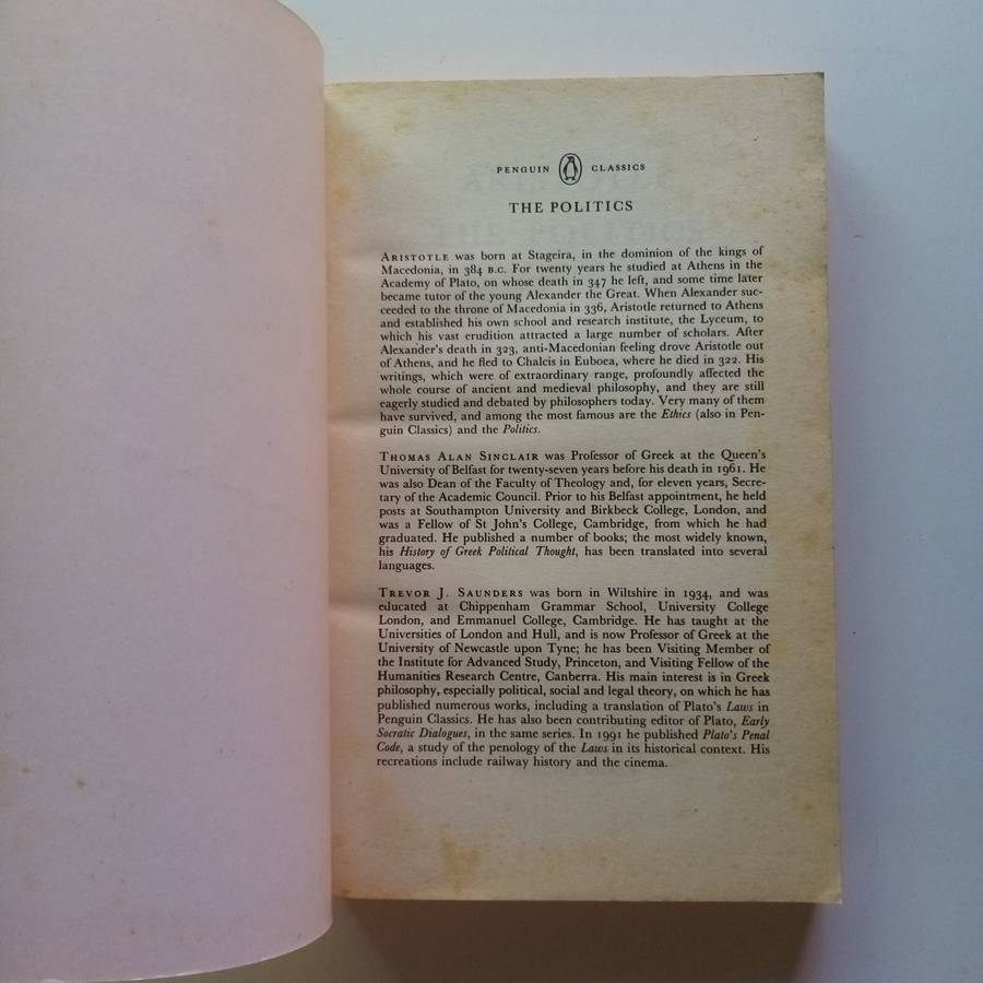 The Politics by Aristotle (Penguin Classics) - The Foundational Work on Government and Society