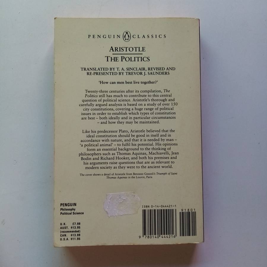 The Politics by Aristotle (Penguin Classics) - The Foundational Work on Government and Society