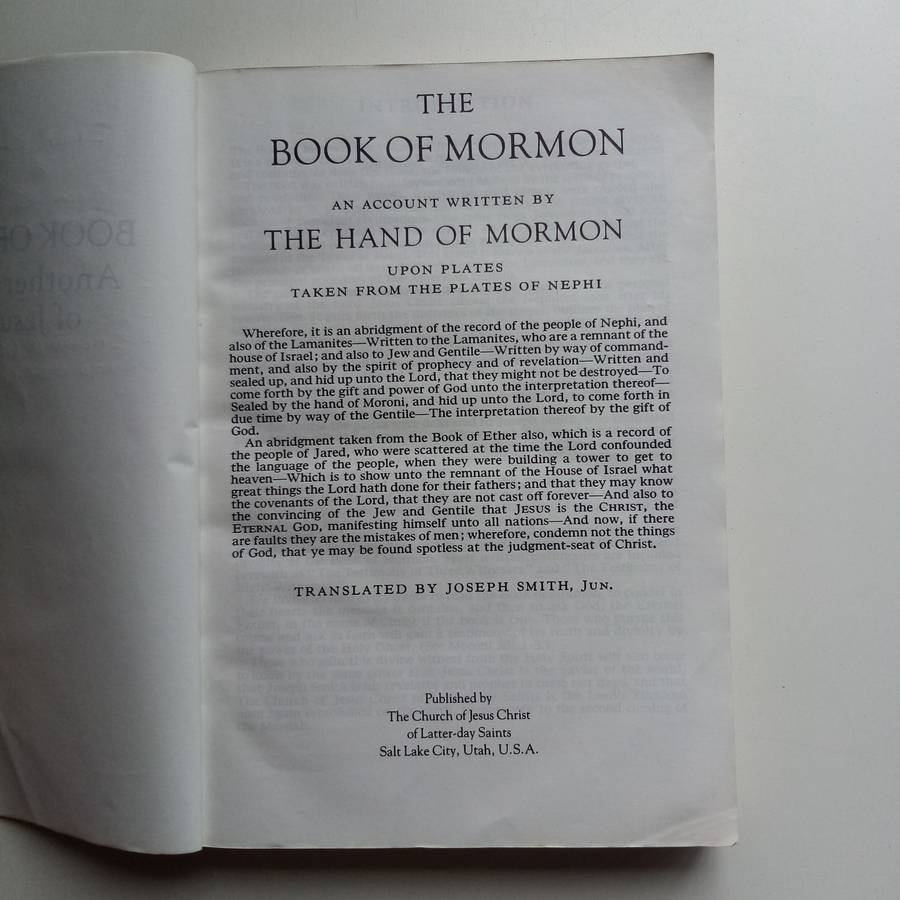 The Book of Mormon: Another Testament of Jesus Christ