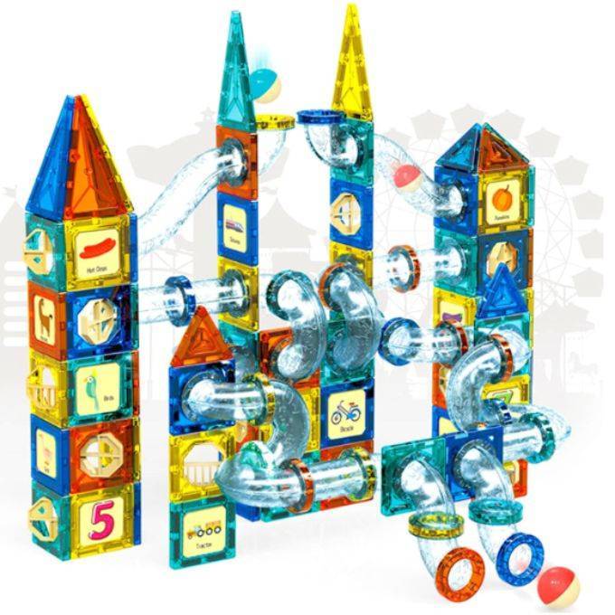 Magnetic Building Block Game set Colorful Magnetic Slide Building Toys - 168pcs