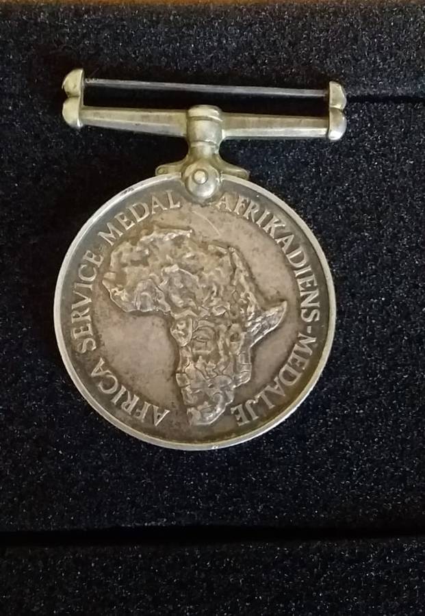 Africa Service Medal - 210034 C.J.H. MIENIE