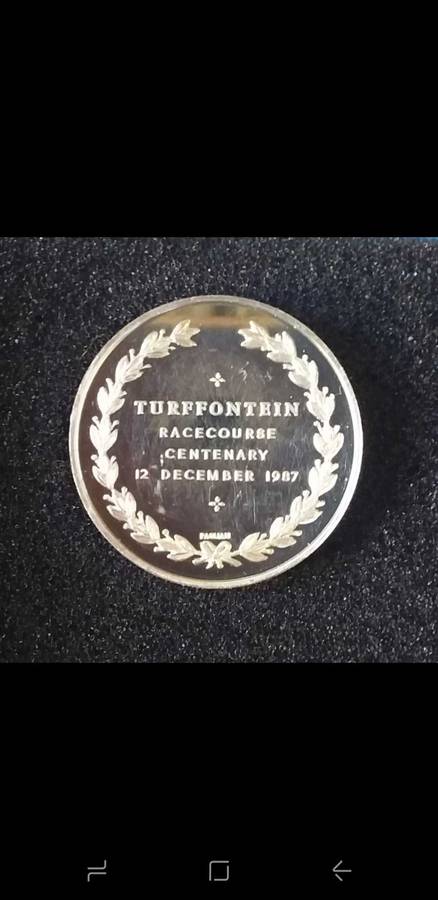 PURE Silver* Vintage 1887-1987 JTC-TRC Turffontein Racecourse Centenary Medal