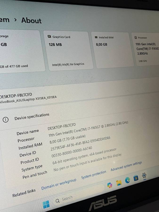 ASUS X515E i7 11TH GEN