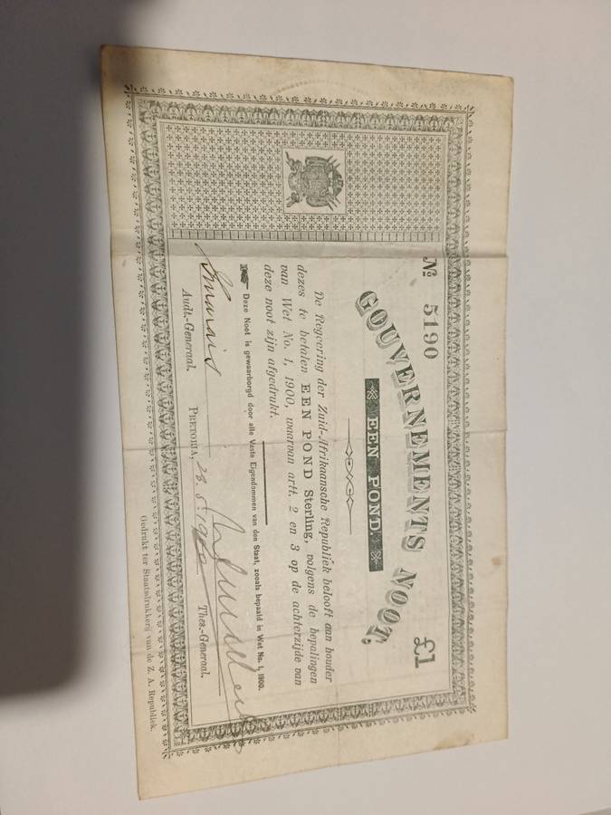One pound government note 1900