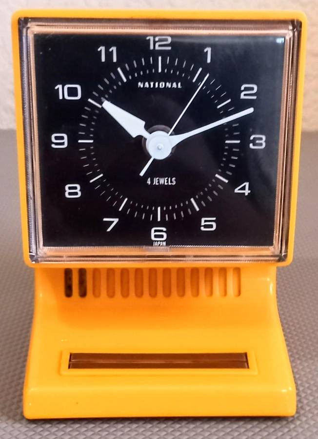 Rare Vintage National Battery Alarm Clock made in Japan in Working Condition