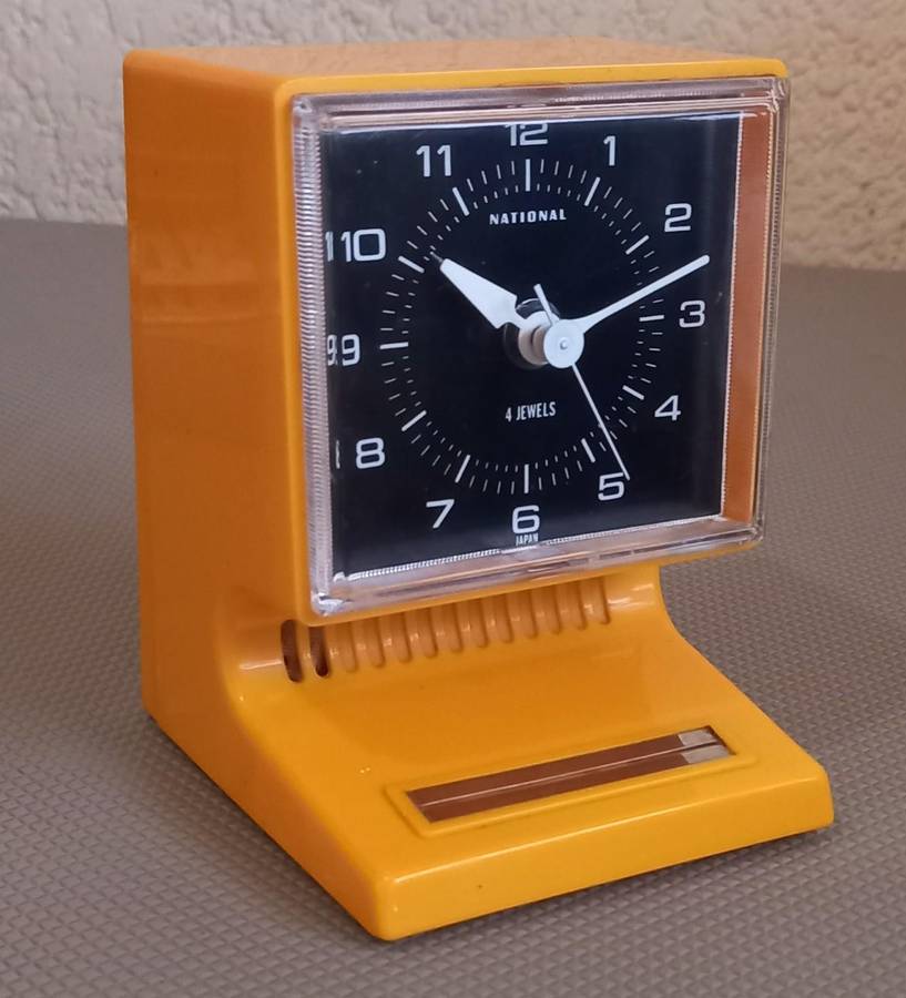 Rare Vintage National Battery Alarm Clock made in Japan in Working Condition
