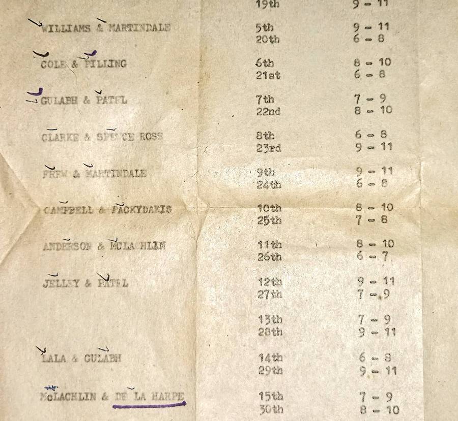 Ephemera. B.S.A.P Specials, Duty Roster, Wombles Patrols. November 1979. A4 Size