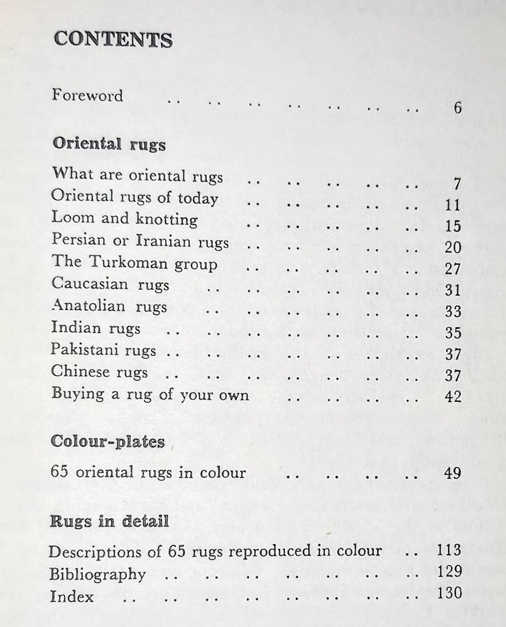 Hardcover 1968. Oriental Rugs in Colour