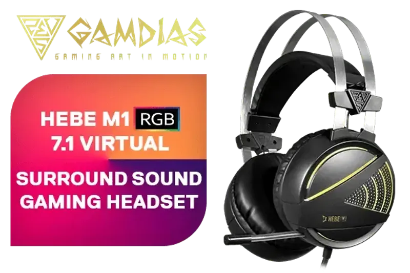 Gamdias Hebe M1 RGB 7.1 Virtual Surround Sound Gaming Headset / 50mm HD driver / RGB Visual Illumina