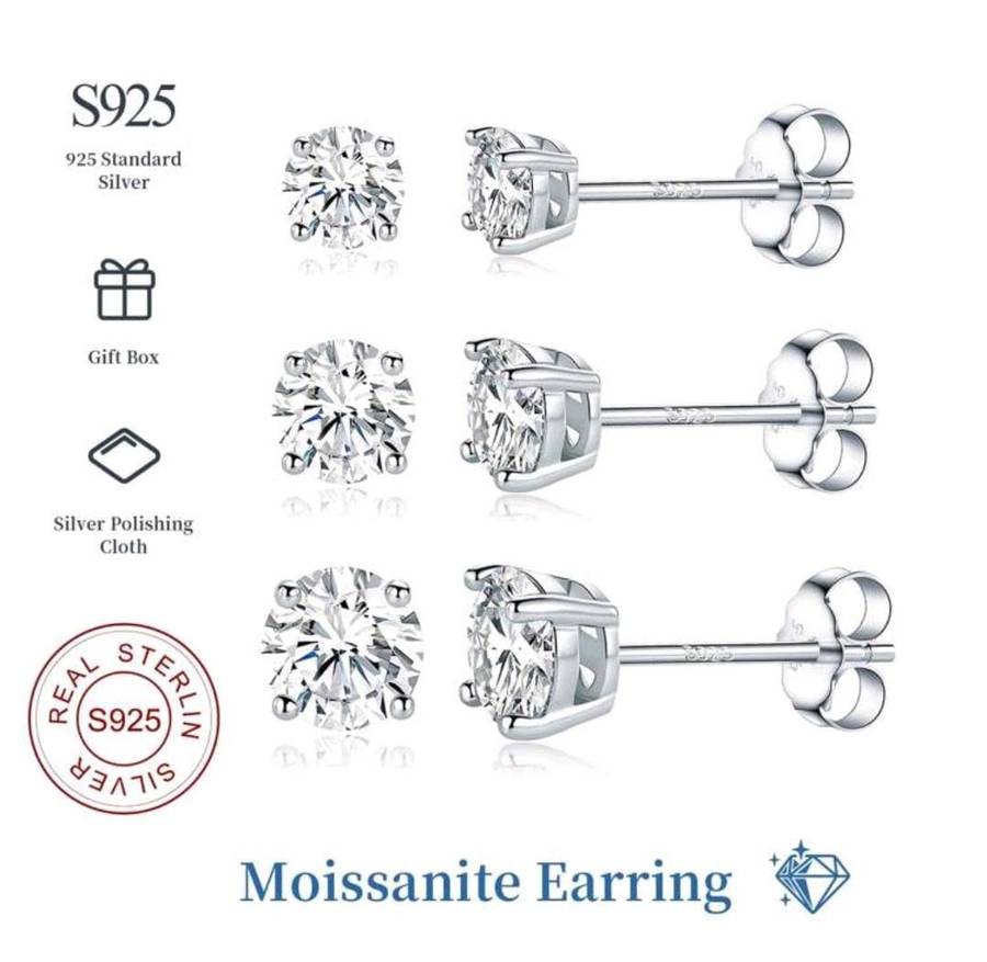 925 Moisenette Diamond earrings 0.5ct