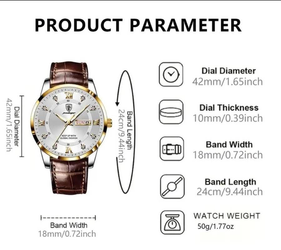 Poedagar mens luxury watch