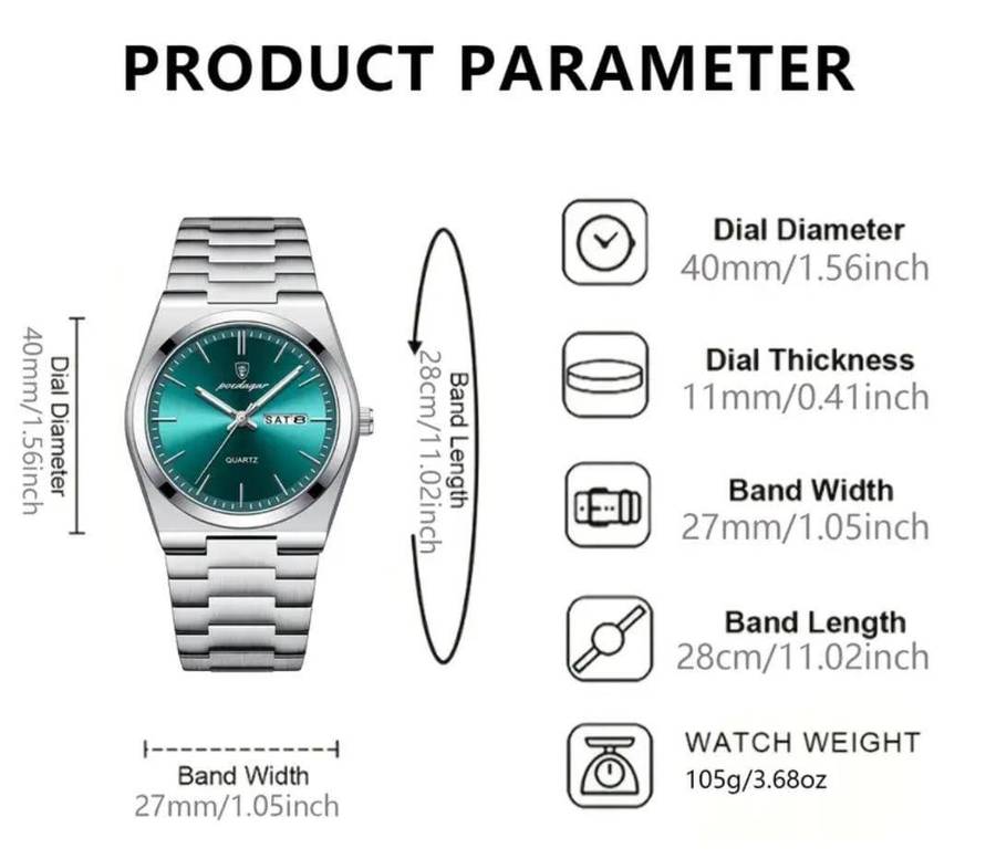 Poedagar mens luxury watch for business