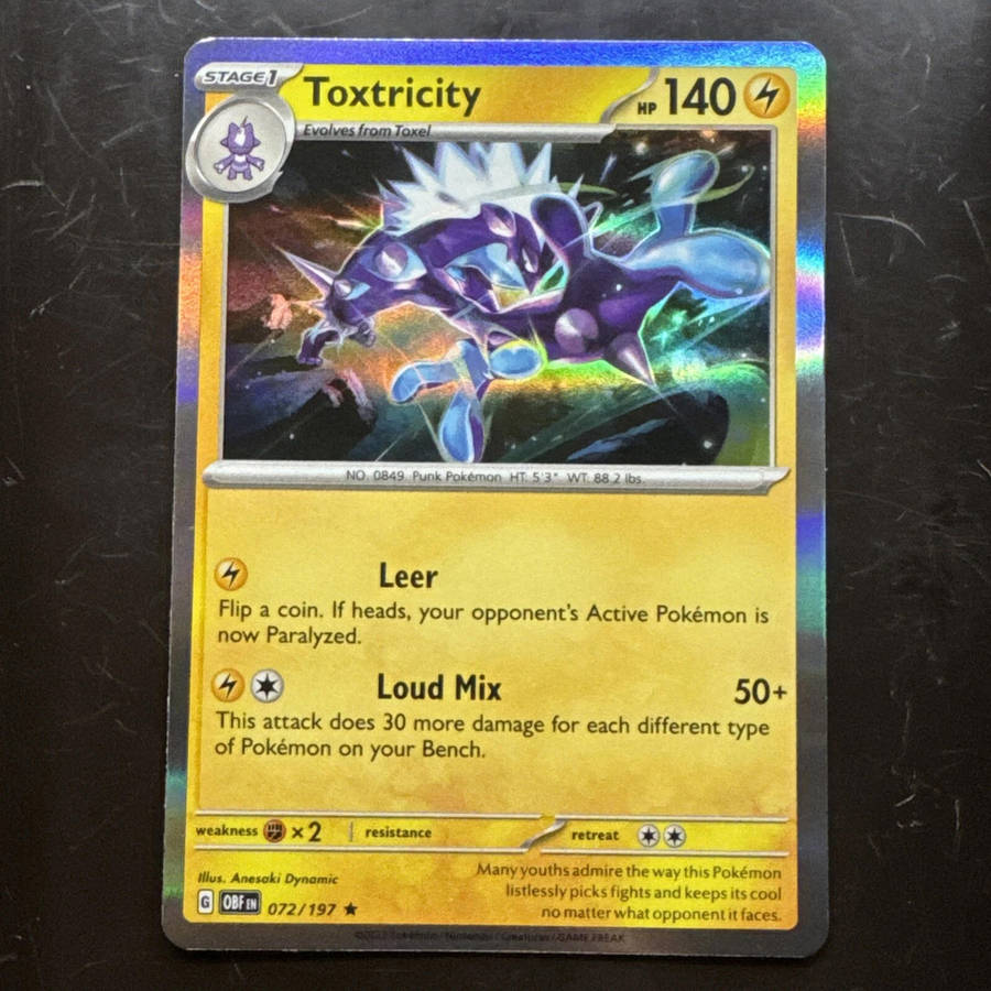 Toxtricity 072/197 Obsidian Flames Holo Rare - MINT