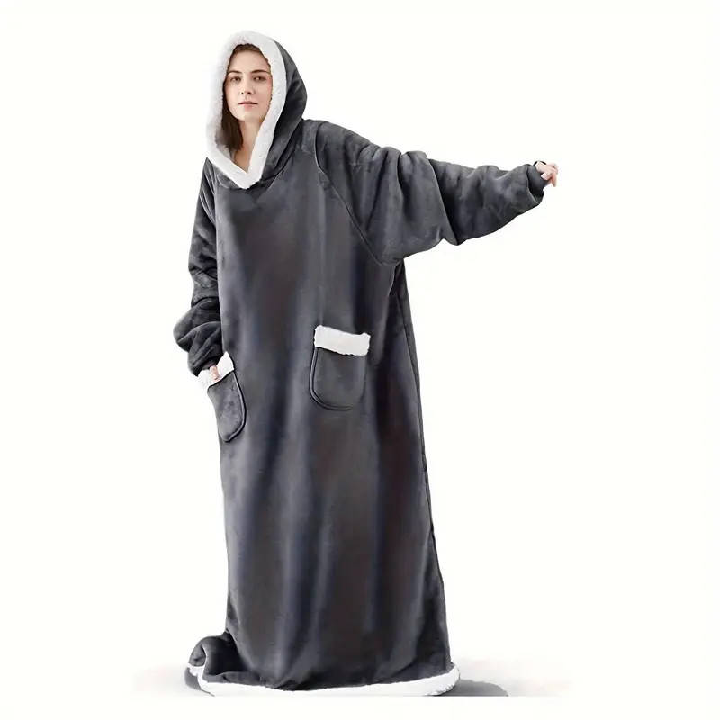 Winter Plush One-Piece Pajamas Adult Hoodie