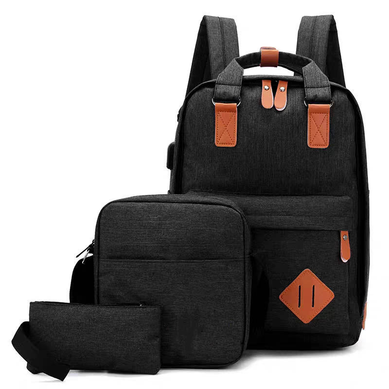 3-piece school bag laptop backpack casual school bag