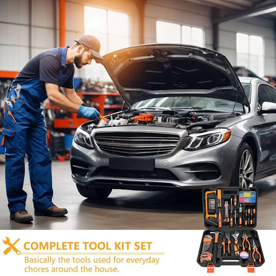 Household Universal Hand Tool Kit Auto Repair Tool Box for Maintenance and DIY Projects