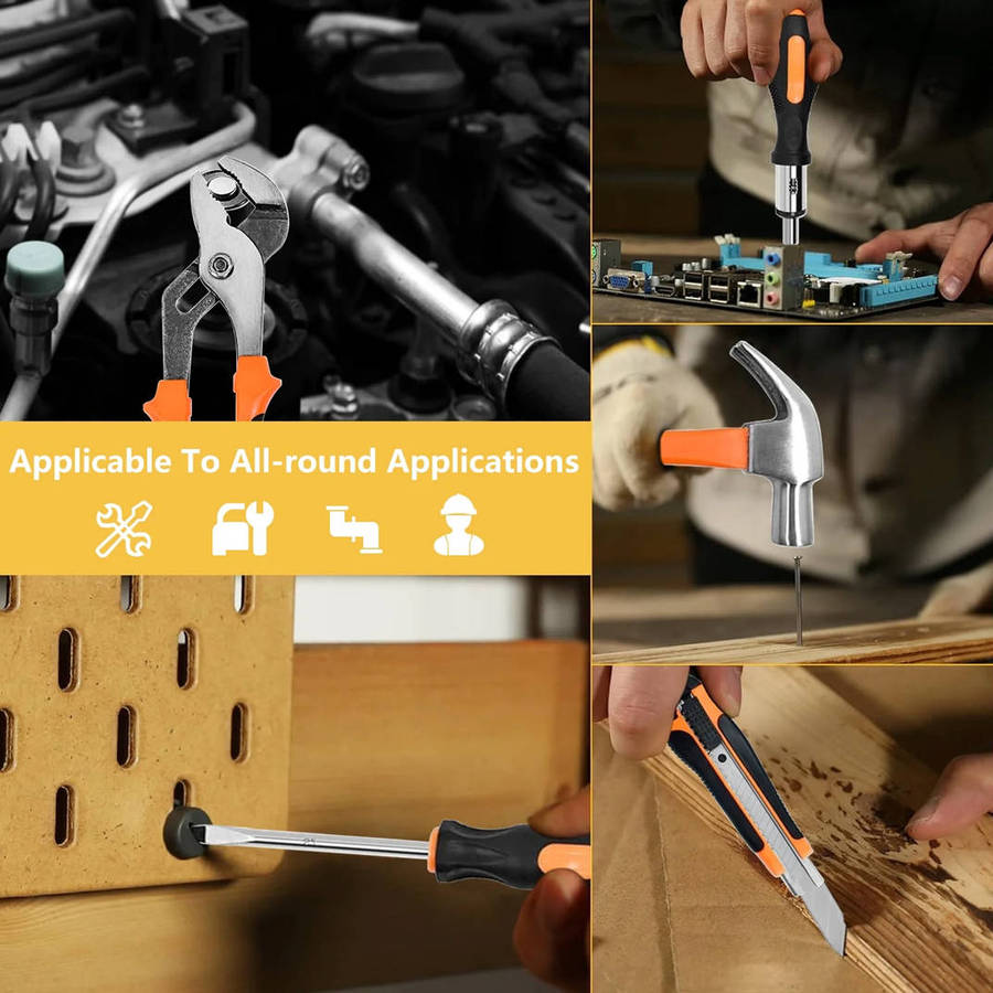 Household Universal Hand Tool Kit Auto Repair Tool Box for Maintenance and DIY Projects