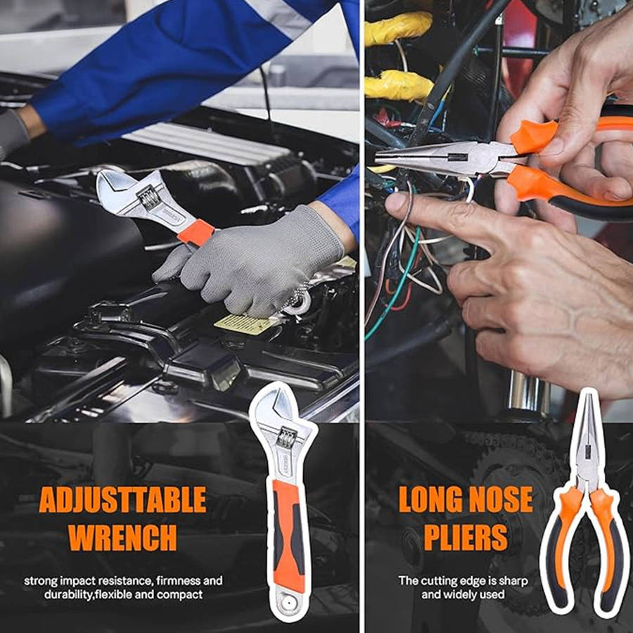 Household Universal Hand Tool Kit Auto Repair Tool Box for Maintenance and DIY Projects
