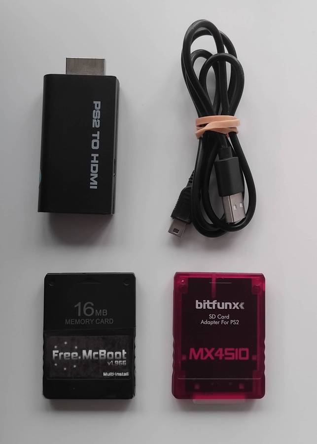 Playstation 2 / PS2 Console Bundle (MX4SIO, SD Card, FreeMCBoot, HDMI)