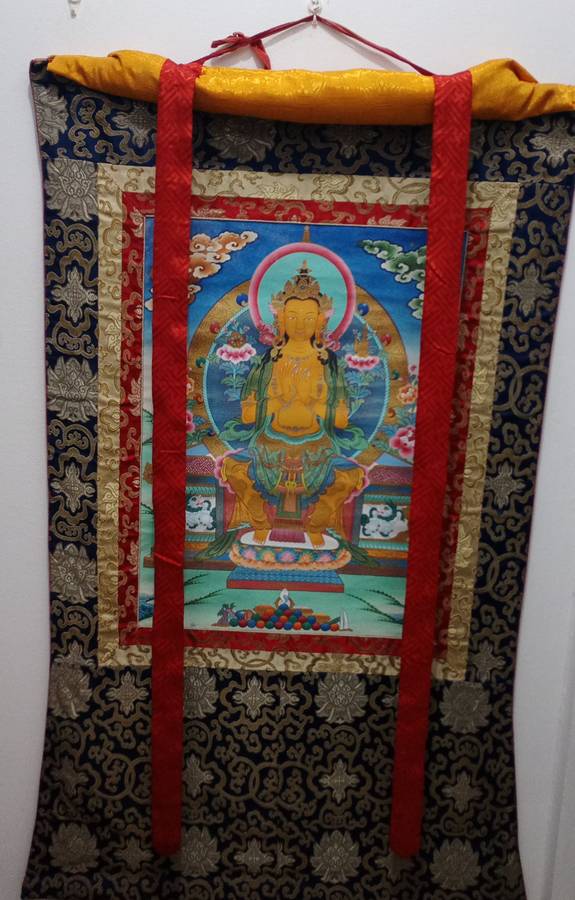 A Hand-painted Thangka Maitreya Buddha #Future Buddha