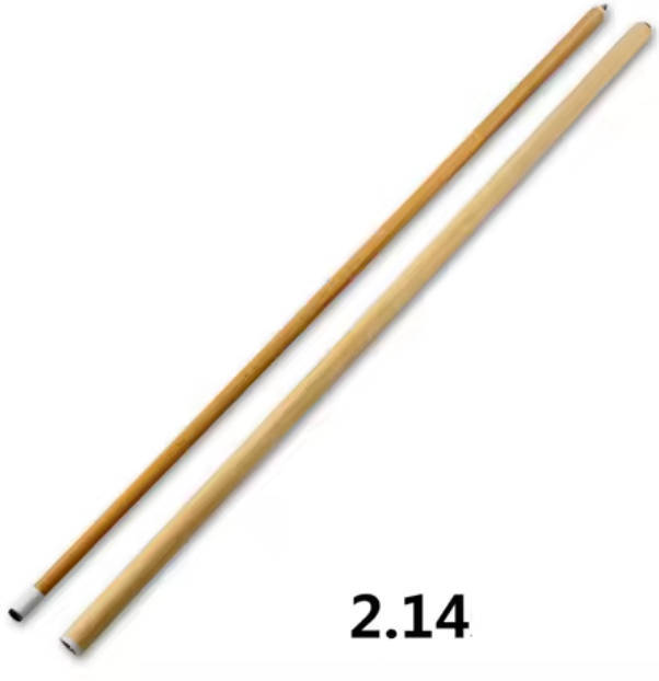 1/2-pc Long Rods 13mm Tip Snooker Billiard Cue. 214cm, Hardwood + Free Glove, Chalk & Leather Case
