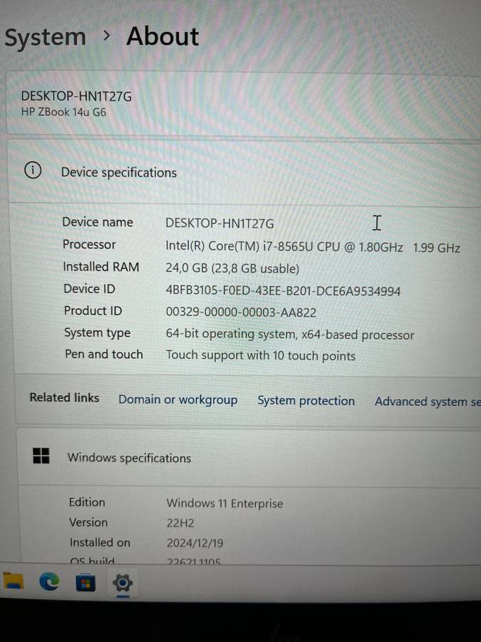 HP ZBook 14u G6 - i7 8th Gen - 24 GB RAM - 512 GB SSD