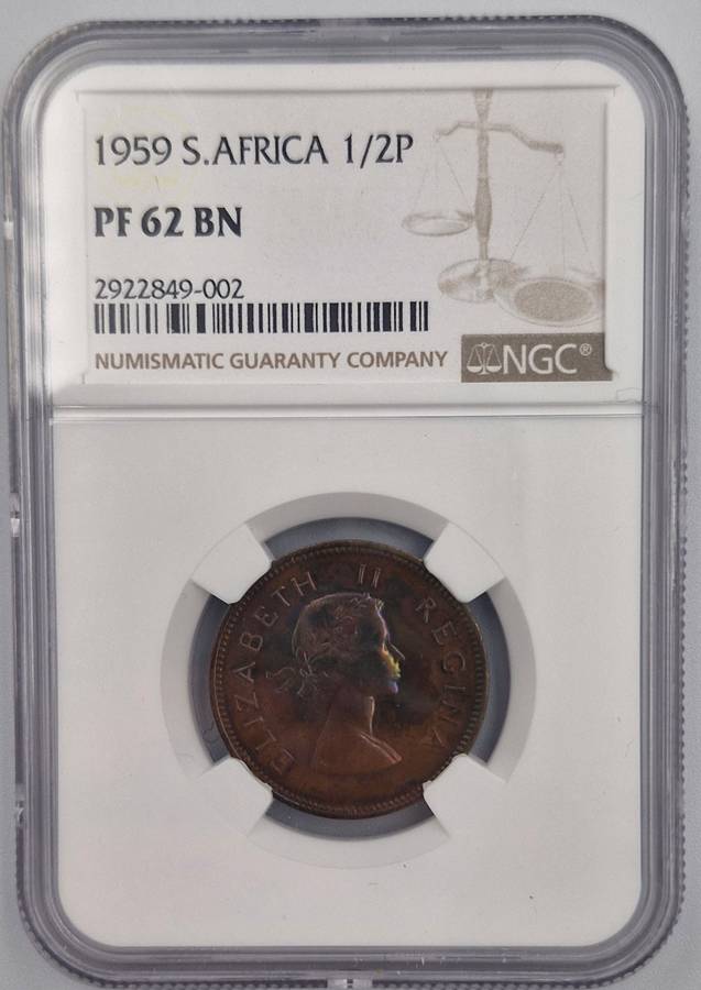 1959 South African 1/2 Penny (PF 62 BN)