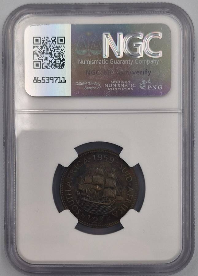 1959 South African 1/2 Penny (PF 62 BN)