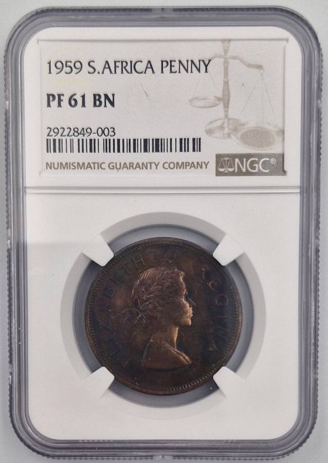 1959 South Africa Penny (PF 61 BN)