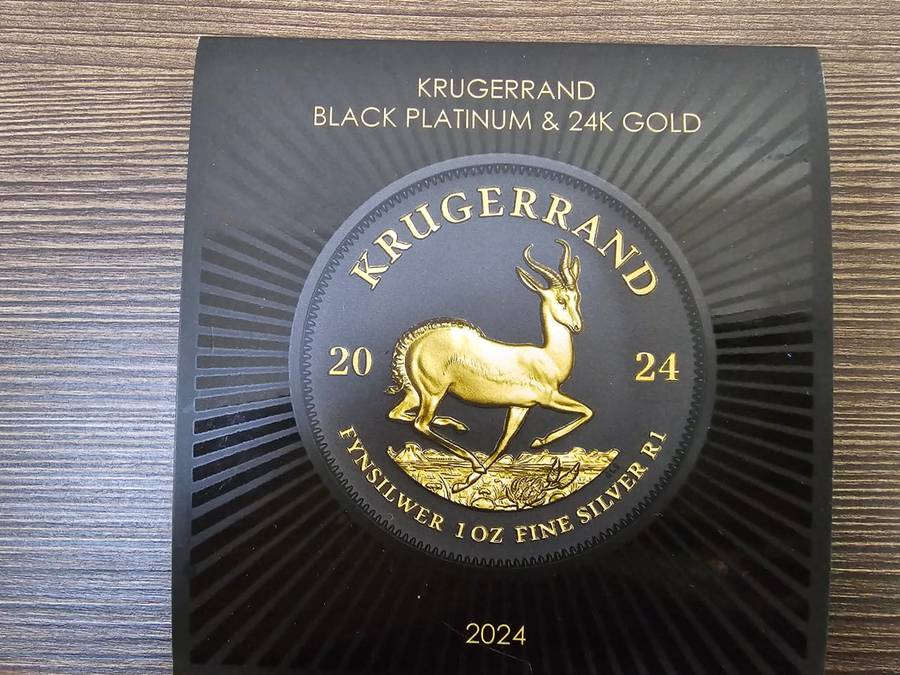 2024 South Africa Krugerrand Black Platinum & Gold Gliding 1 oz Silver