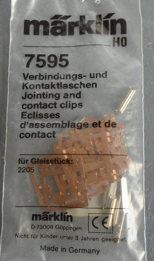MARKLIN HO SCALE - 7595 JOINTING AND CONTACT CLIPS CLIPS - IN PKT
