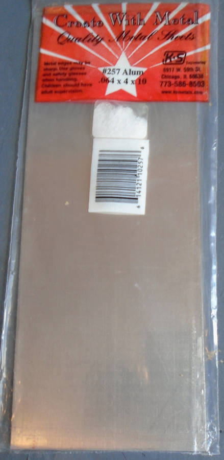 K&S ENGINEERING - 0.064 X 4 X 10 ALUMINIUM PLATE, IN PKT