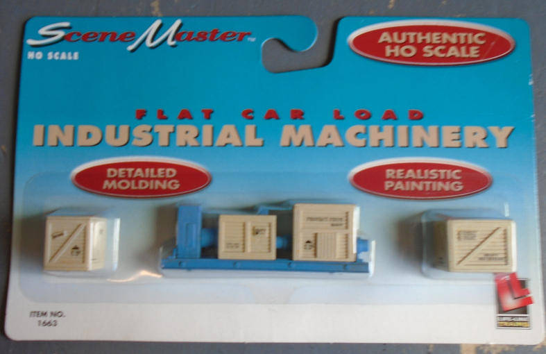 LIFE-LIKE HO SCALE - FLAT CAR LOAD, MACHINERY, CARDED