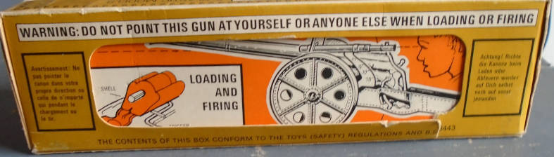 BRITAINS 1/32 SCALE - VINTAGE 4.7 NAVAL GUN WITH FIRING MECHANISM IN ORIGINAL BOX, SEE FOTOS