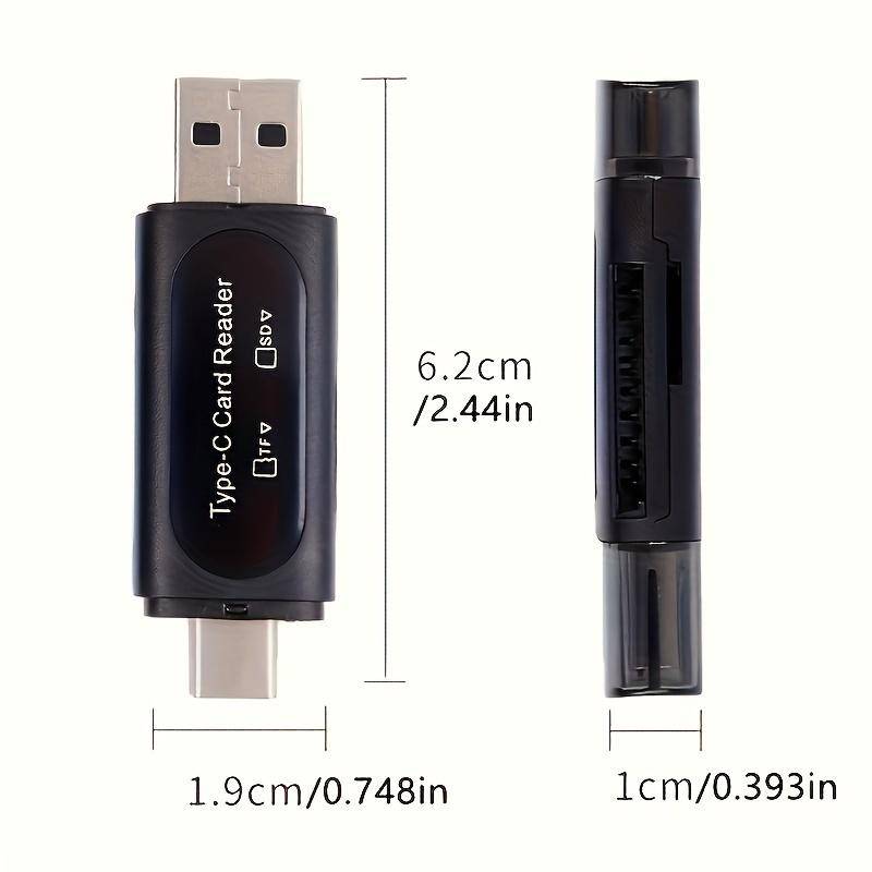 4-in-1 High-Speed USB Type C/USB A Dual Slot Memory Card Reader
